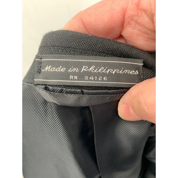 Cross & Windsor Mens 40R Black Polyester / Wool 2 Button Single Vent Blazer Dres - Picture 7 of 9